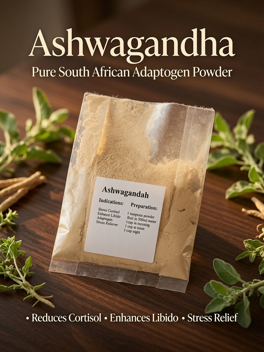 Ashwagandha Powder – Stress Relief, Cortisol & Libido Support (R50)